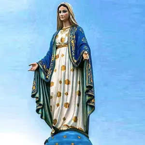 Özelleştirilmiş katolik fiberglas bakire Mary heykelleri yaşam boyutu anne Mary bahçe heykeli bizim Lady
