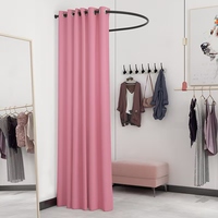 Rideaux de séparation plissés simples de couleur unie en forme de U pour la maison moderne et les vestiaires dans les magasins de vêtements
