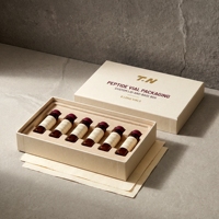 Boîte rigide personnalisée en carton blanc avec couvercle et base, impression offset, logo estampé à chaud pour flacons de peptides, 6 flacons, soins personnels