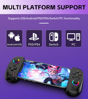 Nouvelle Manette de Jeu Télescopique D8 pour Téléphone Portable avec Lumière RGB, Contrôleur Sans Fil Bluetooth, Joystick Extensible pour Android, iPhone, Switch et PS4