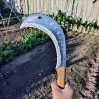 Épaissi en acier au manganèse ménage coupe faucille agricole et jardin crochet outil lutte contre l'incendie faux bois couteau à découper