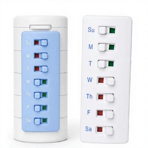 Organizador de Pastillas de ABS Duradero y Reutilizable al por Mayor, con Respaldo Curvo, Indicadores de Color para Medicamentos, Antideslizante, Portátil y Conveniente - Product Image 1