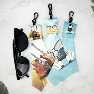 Convenient Custom Logo Hanging Bag Glasses Cloth Sunglasses Camera Lens Jewelry Eyeglasses Microfiber Cleaning Wiping Cloth