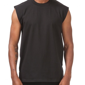 T-shirt en coton à manches coupées pour homme, col rond, sur mesure, streetwear, taille unique, t-shirts sans manches coupés - Product Image 5