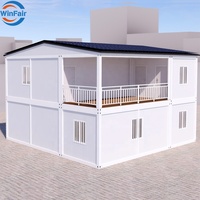 Maison conteneur duplex modulaire solaire préfabriquée de luxe sur mesure WinFair, à faible coût, en panneaux sandwich d'acier, 2 étages, pour la montagne, du Bangladesh