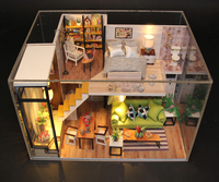 Populaire bricolage Style moderne famille meubles maison Miniature en bois enfants artisanat maisons de poupée