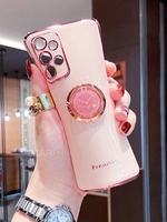 Casing Ponsel Mewah dengan Tempat Cincin untuk Samsung Galaxy A72 A52 A32 4g 5g A12 A42 A51 A71 A31 M31 M51 A21s, Penyangga Silikon