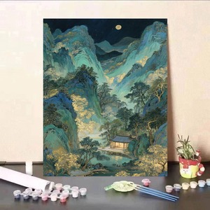 デジタル油絵DIY手描きヒーリング風景装飾絵画リビングルーム吊り絵画 - Product Image 5