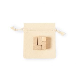 Ensemble de jeux de réflexion écologiques portables en bambou et bois, 7 pièces, sac en coton, logo personnalisé, motif 4 couleurs, promotionnel - Product Image 1
