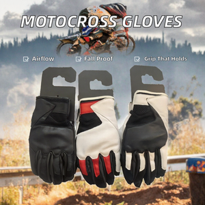 Guantes de Motocross de Cuero y Fibra de Carbono, Completos, Transpirables, Antideslizantes, con Pantalla Táctil, para Deportes al Aire Libre, Resistentes a Caídas - Product Image 2