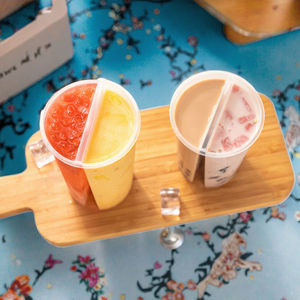 Gobelet en PP de 24 oz, gobelet double paroi de 16 oz avec couvercle séparé, logo personnalisé, impression sérigraphique, gobelets à thé à bulles Boba, boissons, double = gobelets avec couvercles - Product Image 2