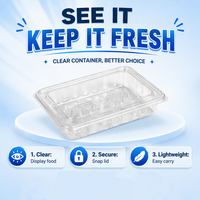 Boîtes à emporter en plastique transparent recyclables de qualité alimentaire sans BPA, emballages personnalisés en PET, boîtes à verrouillage sécurisé pour le pain