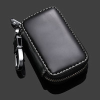 Étui de clé de voiture OEM personnalisé en cuir PU avec logo, housse universelle anti-perte et anti-rayures, protection décorative pour clé, accessoires de sac
