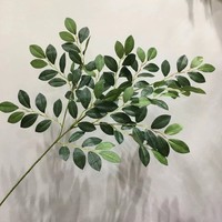 LE-23 88cm 리얼리틱 실크 로즈 리프 스템 플라워리스 인조 그린리 브랜치 웨딩 및 DIY 프로젝트용