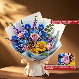 13122 Ensemble de blocs de construction créatifs en forme de bouquet de fleurs, modèle éducatif, jouet de construction à collectionner, cadeaux pour enfants, vente en gros - Product Image 3