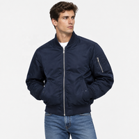 Blouson aviateur homme personnalisé OEM, blouson bomber classique léger, vêtement d'extérieur décontracté, veste d'hiver coupe-vent en gros