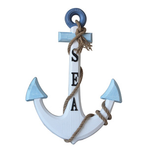 Decoración de pared con ancla de madera estilo mediterráneo, juego de 2 piezas, adorno colgante para decoración del hogar, bar o restaurante - Product Image 2