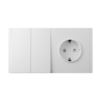 Interrupteur mural Touchmi 86*157mm en plastique, double interrupteur 2/3 voies avec prise allemande et ports USB