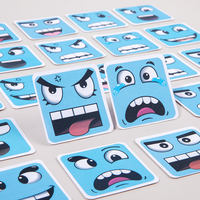 Jouet en bois visage changeant Cube Expression blocs de construction parent-enfant interactif drôle jeu de bataille difficile Puzzle