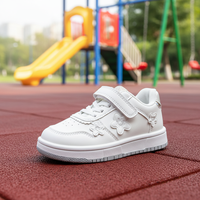 Nouvelles baskets mignonnes pour filles, vente en gros, usine OEM, personnalisables, blanches et roses, chaussures décontractées pour enfants, fermeture auto-agrippante, anti-odeur