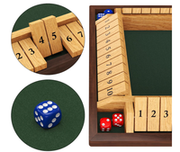 Shut The Box Game, jeu de société en bois à 4 joueurs, jeu de dés, jeu d'apprentissage classique des mathématiques pour les enfants-12 "x 12"