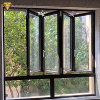 Ventana Plegable Horizontal de Aluminio con Doble Acristalamiento, Eficiente Energéticamente, Certificación CE ISO, para Espacios Exteriores de Villas Modernas
