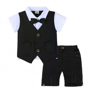 Ensemble de vêtements d'été en coton pas cher pour bébés garçons, avec gilet et short, provenant d'un fournisseur chinois - Product Image 1