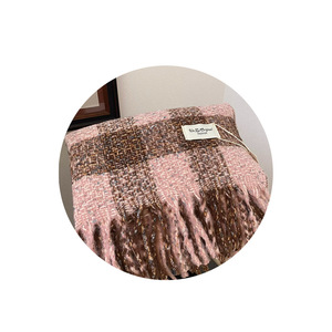 秋冬ムスリム女性向け社交界格子柄スカーフ工場直送両面ジャカード高級感 - Product Image 5