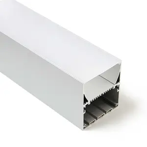 83.5* 75mm aluminum profile extrusion channel with PC opal cover for suspended and surface Extruded Aluminium Section