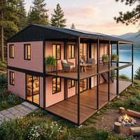 Maison modulaire en conteneurs à 2 étages de qualité supérieure pour les centres de glamping. Montage rapide, grand balcon, rendement élevé sur l'investissement. Concessionnaires recherchés