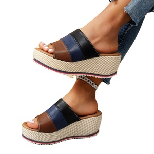 Sandales plateforme pour femmes, nouveau style, avec talons épais et bout rond, pour un usage quotidien estival, disponibles en différents styles - Product Image 1