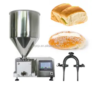 Mesin isian krim, mesin makanan ringan mini puff otomatis, cangkir roti, mesin pengisi krim