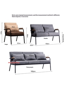 Estilo nórdico cama individual doble de hierro sofá de tela Simple silla Industrial de lujo conjunto Modular pequeño apartamento sala de estar mujeres - Product Image 6