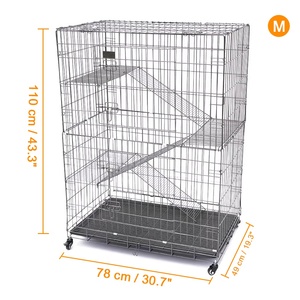 <span class=keywords><strong>Cage</strong></span> à Furets Métallique Grande Taille Petseden à 2/3/4 Niveaux, <span class=keywords><strong>Cage</strong></span> à Chat d'Intérieur en Fil Métallique avec Roues - Product Image 4