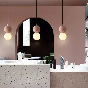 Lampu Gantung LED Modern Nordic, Kaca Ruang Tamu Kamar Tidur Restoran Dapur Dekorasi Pencahayaan Gantung Dalam Ruangan
