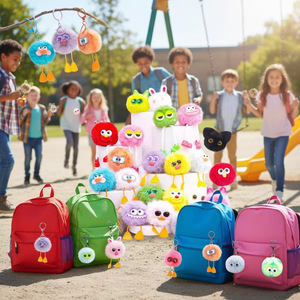 Cadeau d'anniversaire pour un ami - Pendentif <span class=keywords><strong>pompon</strong></span> - Porte-clés en peluche pour récompense scolaire de rentrée des classes - Product Image 3