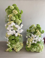 Rangkaian Bunga Hydrangea Putih Hijau Buatan Khusus untuk Dekorasi Meja Acara Pesta Pernikahan