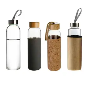 Bouteille d'Eau Transparente en Plastique de 500ml, Sans BPA, Portable,  Tasse de dehors en Plein Air, avec Corde, pour Étudiant