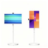 Pantalla Táctil LED Interactiva Portátil de 32 Pulgadas, Televisión Portátil OFD Follow Me, Smart TV Móvil Android 15 Super HD