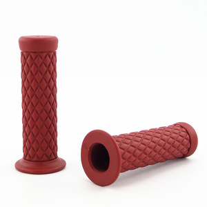 Poignées de guidon vintage 22 mm marron universelles pour moto, manchons en caoutchouc doux au toucher, remplacement confortable pour le conducteur, design ergonomique - Product Image 1