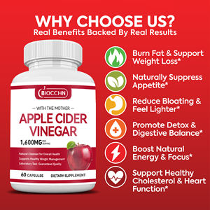 OEM Biologische Veganistische Appelazijn <span class=keywords><strong>Capsules</strong></span> met Moeder – Ondersteuning van de Immuniteit, Spijsvertering & Gewichtsbeheersing voor Volwassenen - Product Image 3