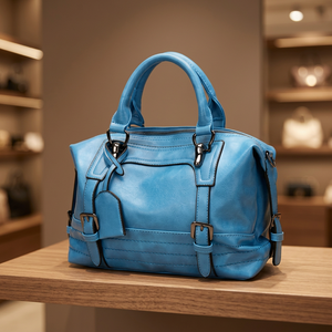 Sac à main pour femme en cuir véritable, élégant, avec fermeture éclair, imperméable, à deux sangles, bandoulière, léger, durable, grand format - Product Image 1
