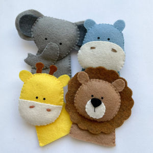 Parent-enfant en peluche dessin animé éducatif en peluche <span class=keywords><strong>comptine</strong></span> pour enfants feutre Animal marionnettes à doigt pour bébés enfants - Product Image 5