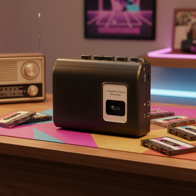 Custom Brand Vintage Cassette Player Retro Portable Audio Cassette Deck Tape Player Walkman with Speaker Type-C USB Power Jack