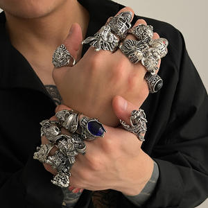 16 шт./набор, мужские открытые кольца с черепом - Product Image 1