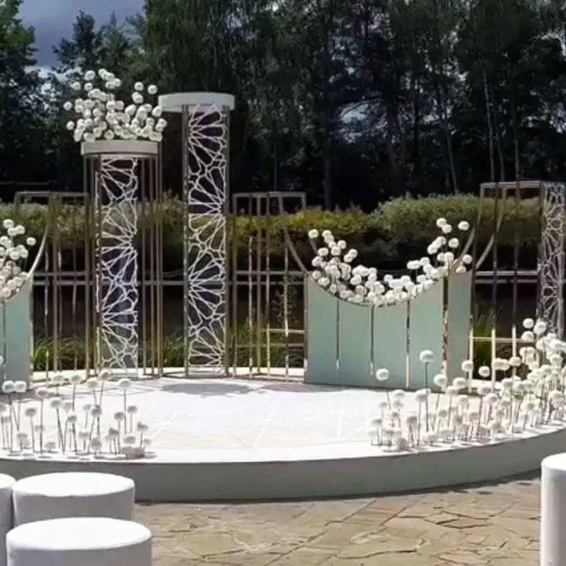 Customized Arches Stage Elegant Backdrop Center Pieces Wedding Decoration Metal Backdrop Frame Arch Flower Stand For Wedding