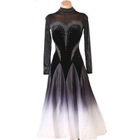 Q343 femmes robe de danse moderne salle de bal Standard grande balançoire strass Performance compétition valse robe 100% Polyester