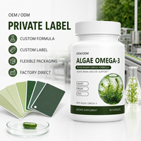 Capsules d'oméga 3 d'algues en gros, végétaliennes, à base de plantes, complément alimentaire, fabricant de bouteilles sous marque privée