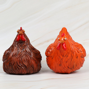 Ornement artisanal en résine pour jardin extérieur, en forme d'oiseau peint, autoportant - Product Image 1