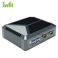 Barato N100 Fanless Mini Box Pc con DDR4 2 Intel I226 LAN 2COM 6USB 4K HD Audio SIM Linux Industrial Mini Pc para visión artificial